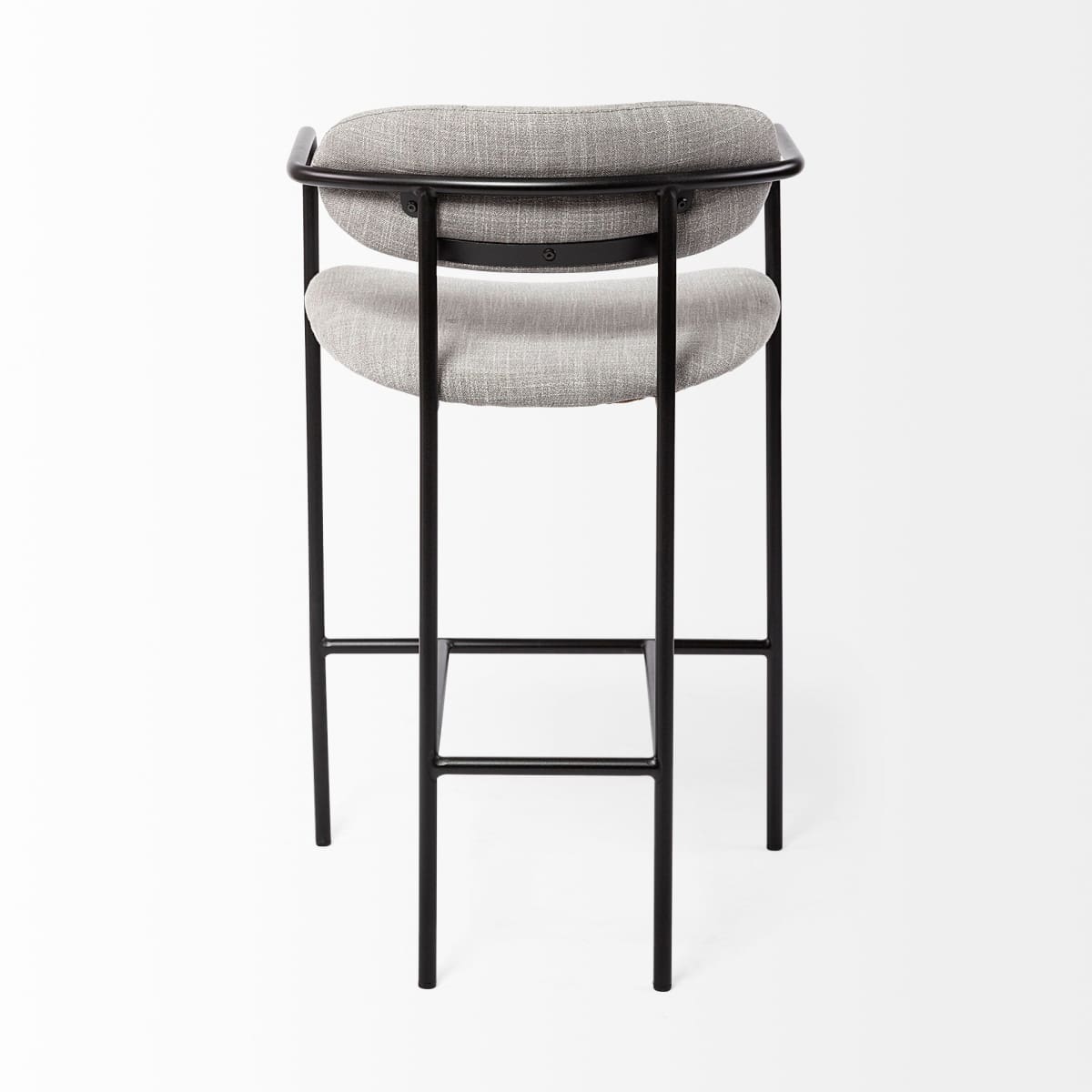 Parker Bar Counter Stool Gray Fabric | Black Metal | Counter - bar-stools