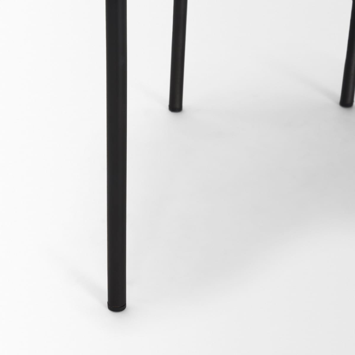 Parker Leather Dining Chair Black Metal | Brown Faux Leather - dining-chairs