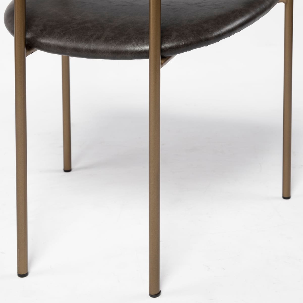 Parker Leather Dining Chair Brown Faux Leather | Gold Metal - dining-chairs