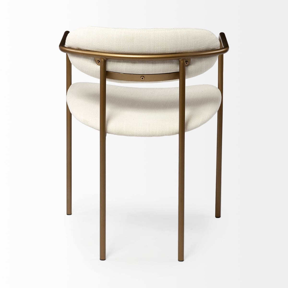 Parker Upholstered Dining Chair Cream Fabric | Gold Metal - dining-chairs