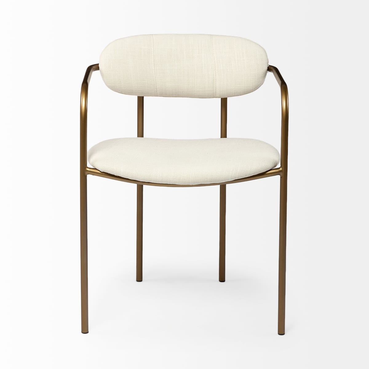 Parker Upholstered Dining Chair Cream Fabric | Gold Metal - dining-chairs