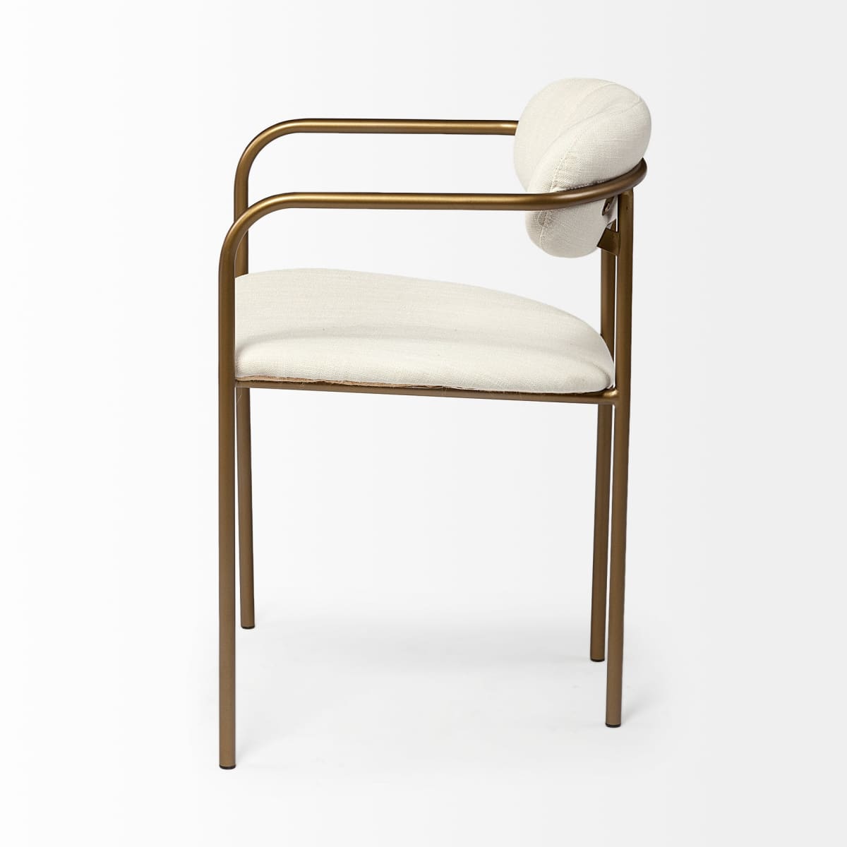 Parker Upholstered Dining Chair Cream Fabric | Gold Metal - dining-chairs