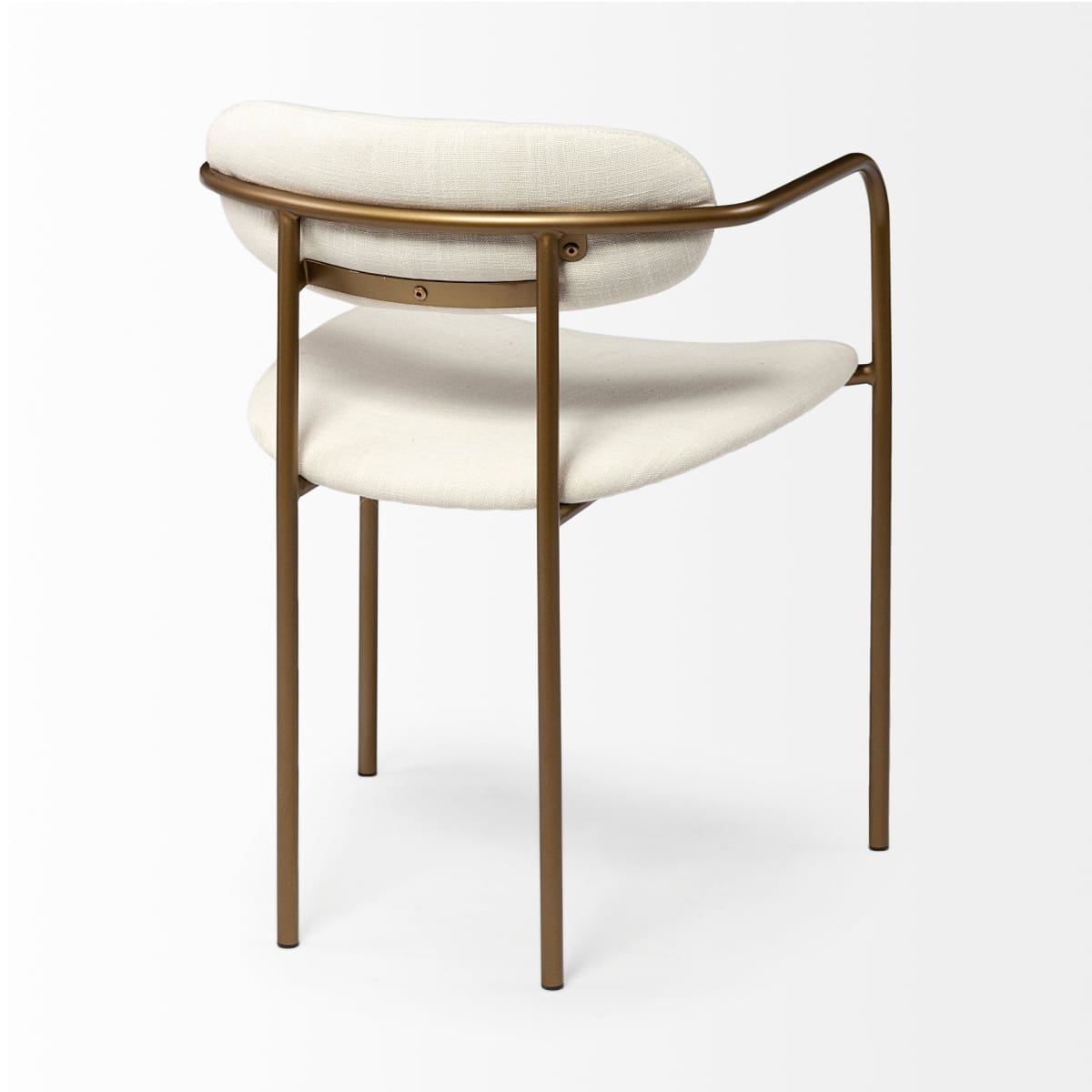 Parker Upholstered Dining Chair Cream Fabric | Gold Metal - dining-chairs