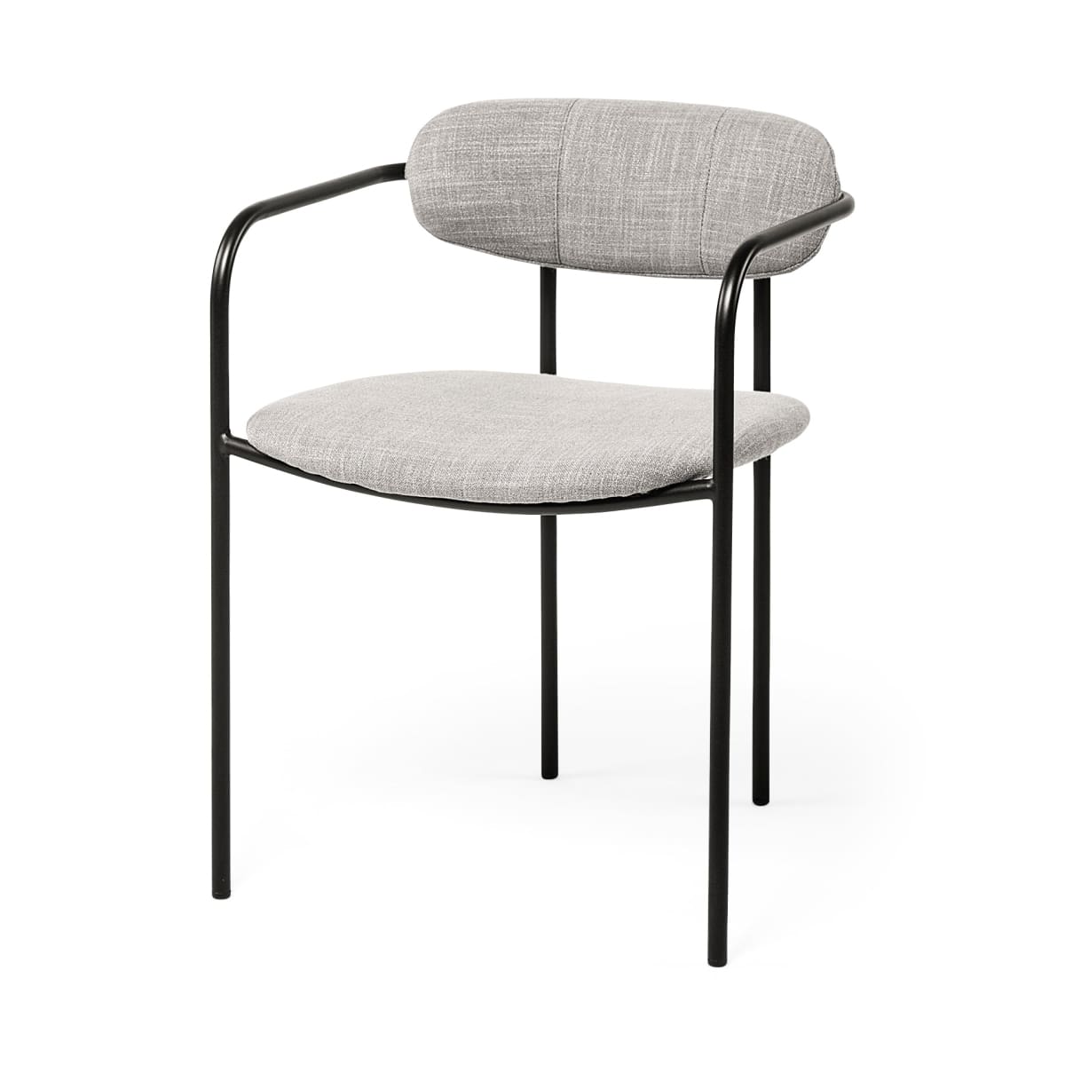 Parker Upholstered Dining Chair Gray Fabric | Black Metal - dining-chairs