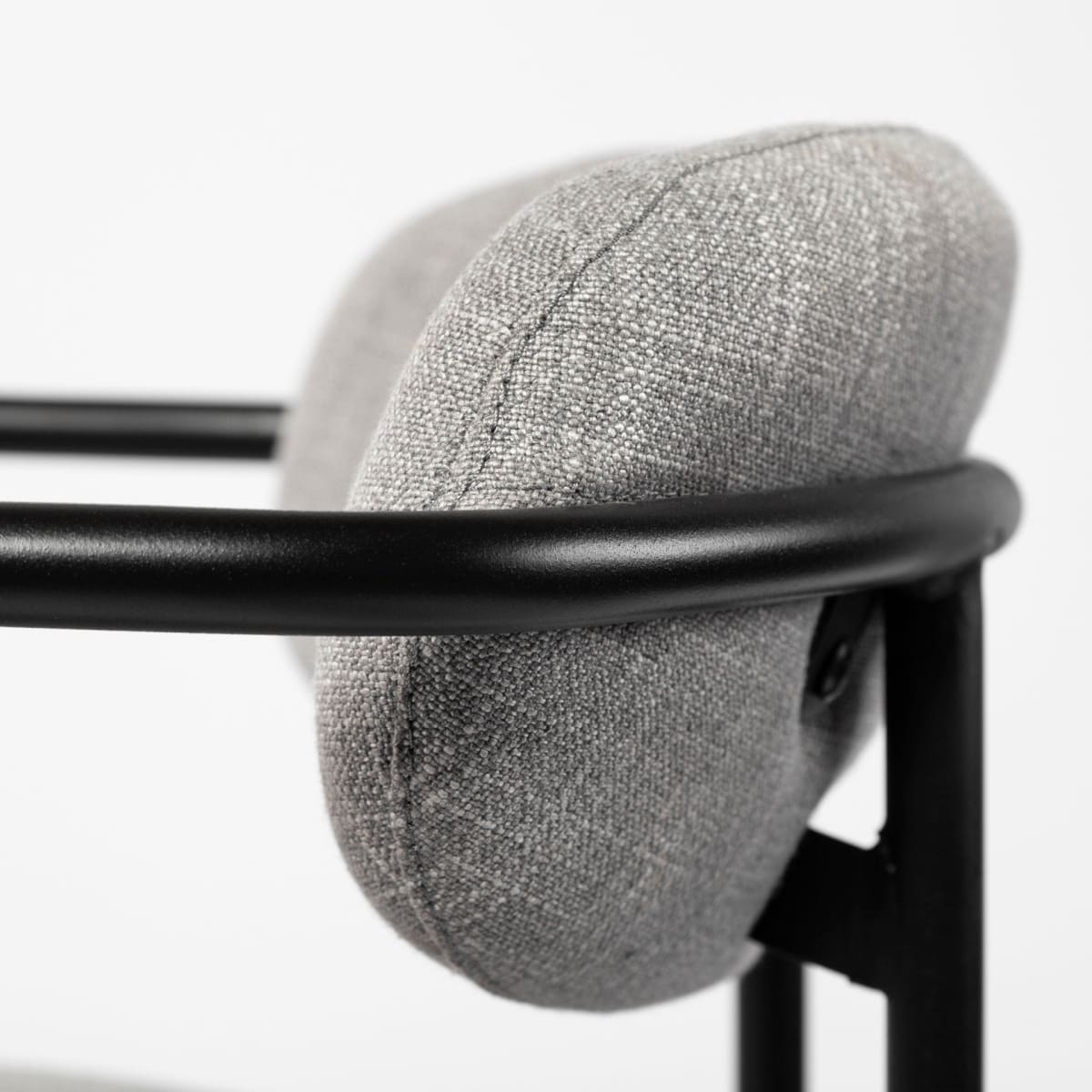 Parker Upholstered Dining Chair Gray Fabric | Black Metal - dining-chairs