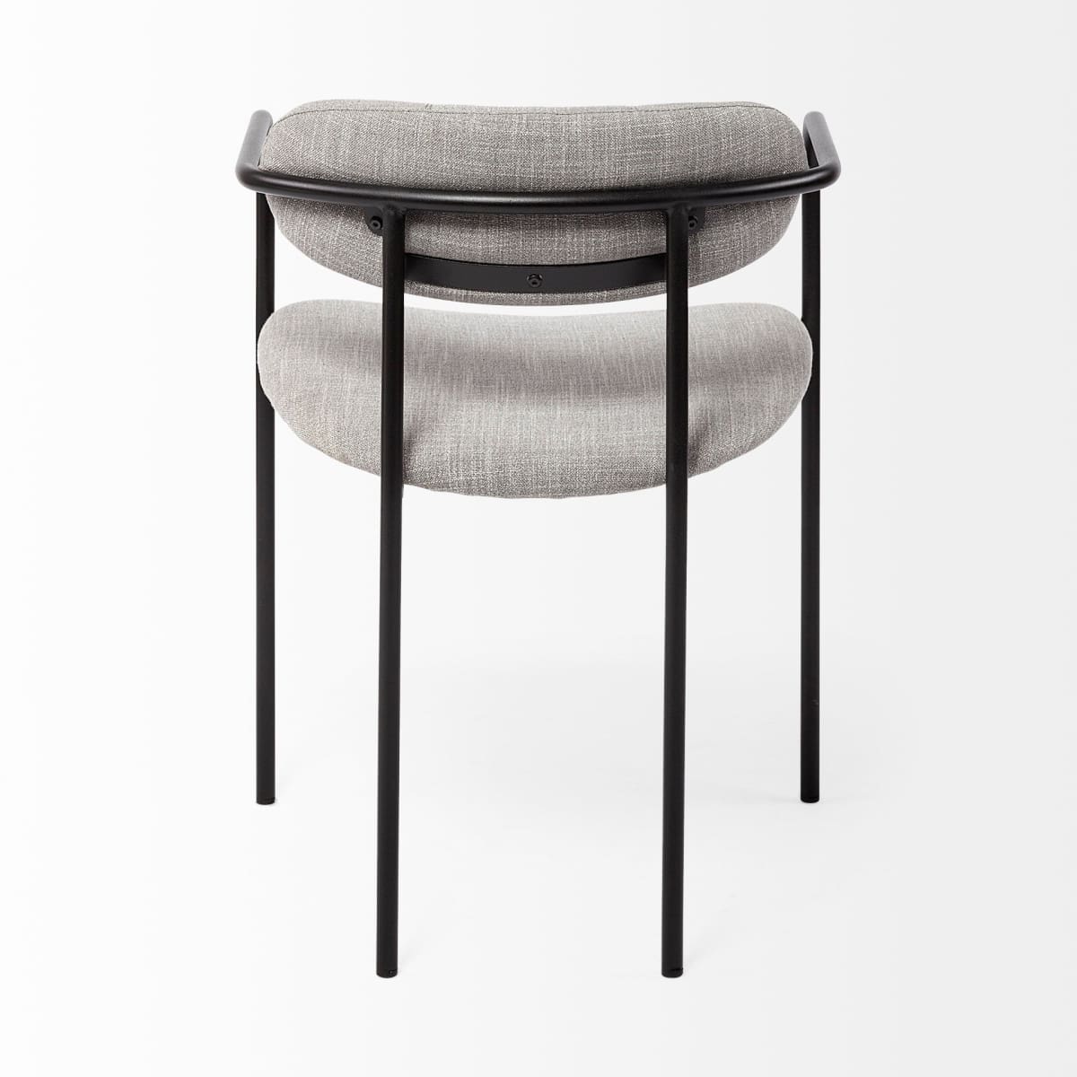 Parker Upholstered Dining Chair Gray Fabric | Black Metal - dining-chairs