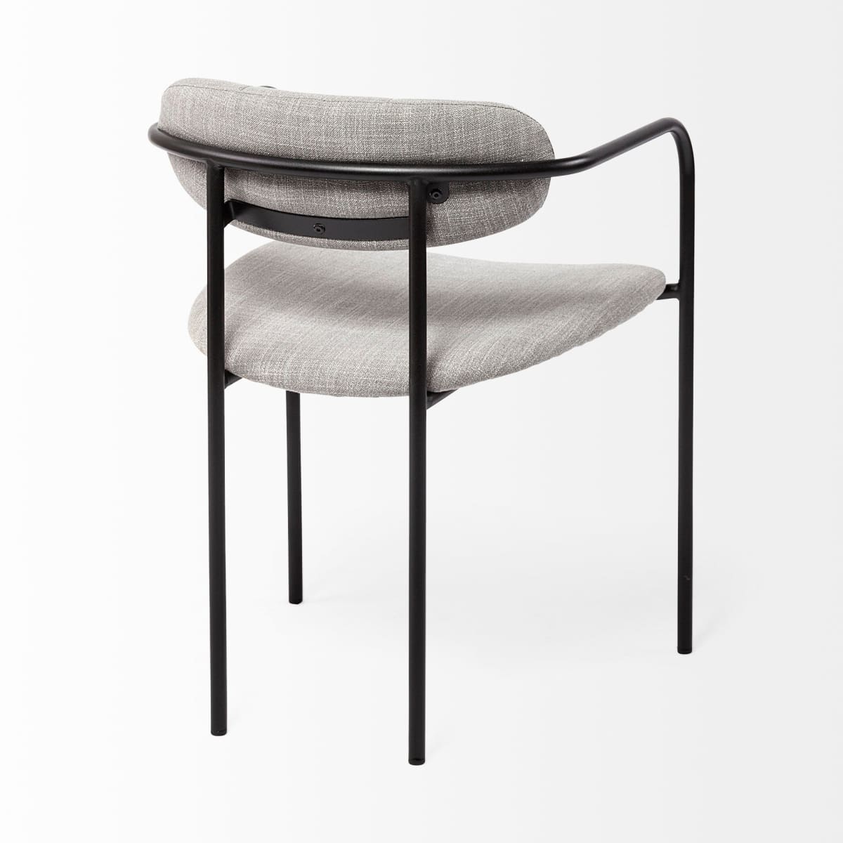 Parker Upholstered Dining Chair Gray Fabric | Black Metal - dining-chairs