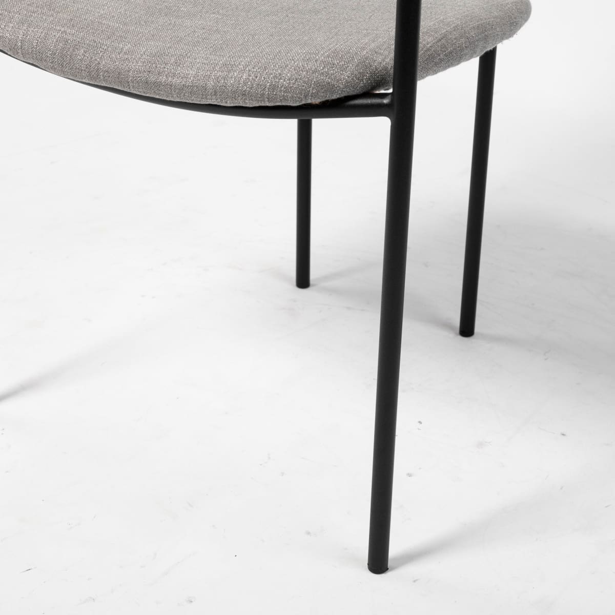 Parker Upholstered Dining Chair Gray Fabric | Black Metal - dining-chairs
