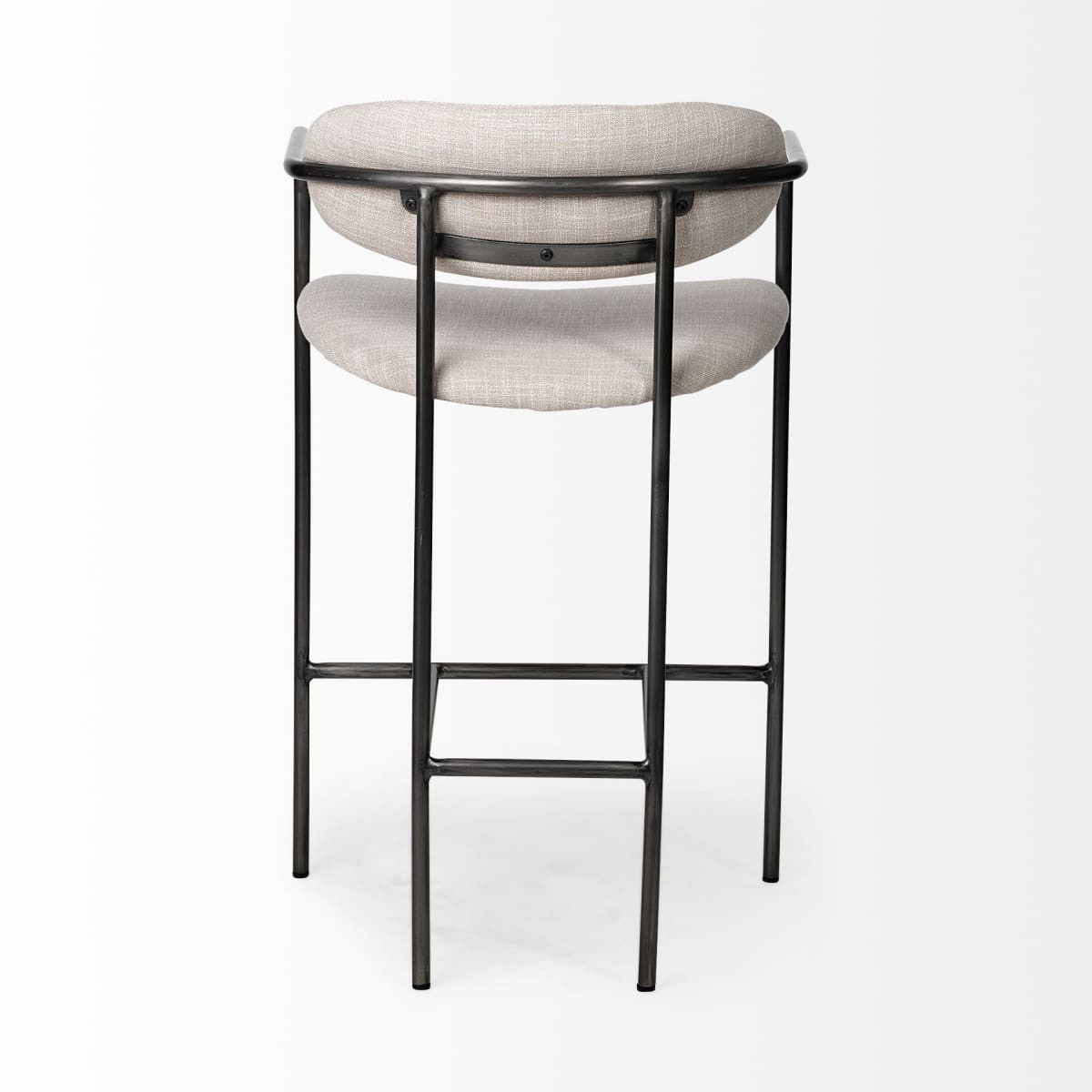 Parker Upholstered Seat Bar Counter Stool Beige Fabric | Grey Metal | Counter - bar-stools
