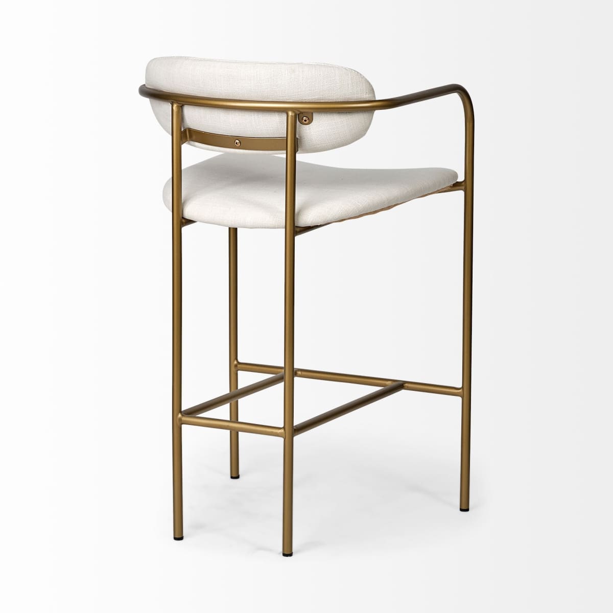 Parker Upholstered Seat Bar Counter Stool Cream Fabric | Gold Metal | Counter - bar-stools