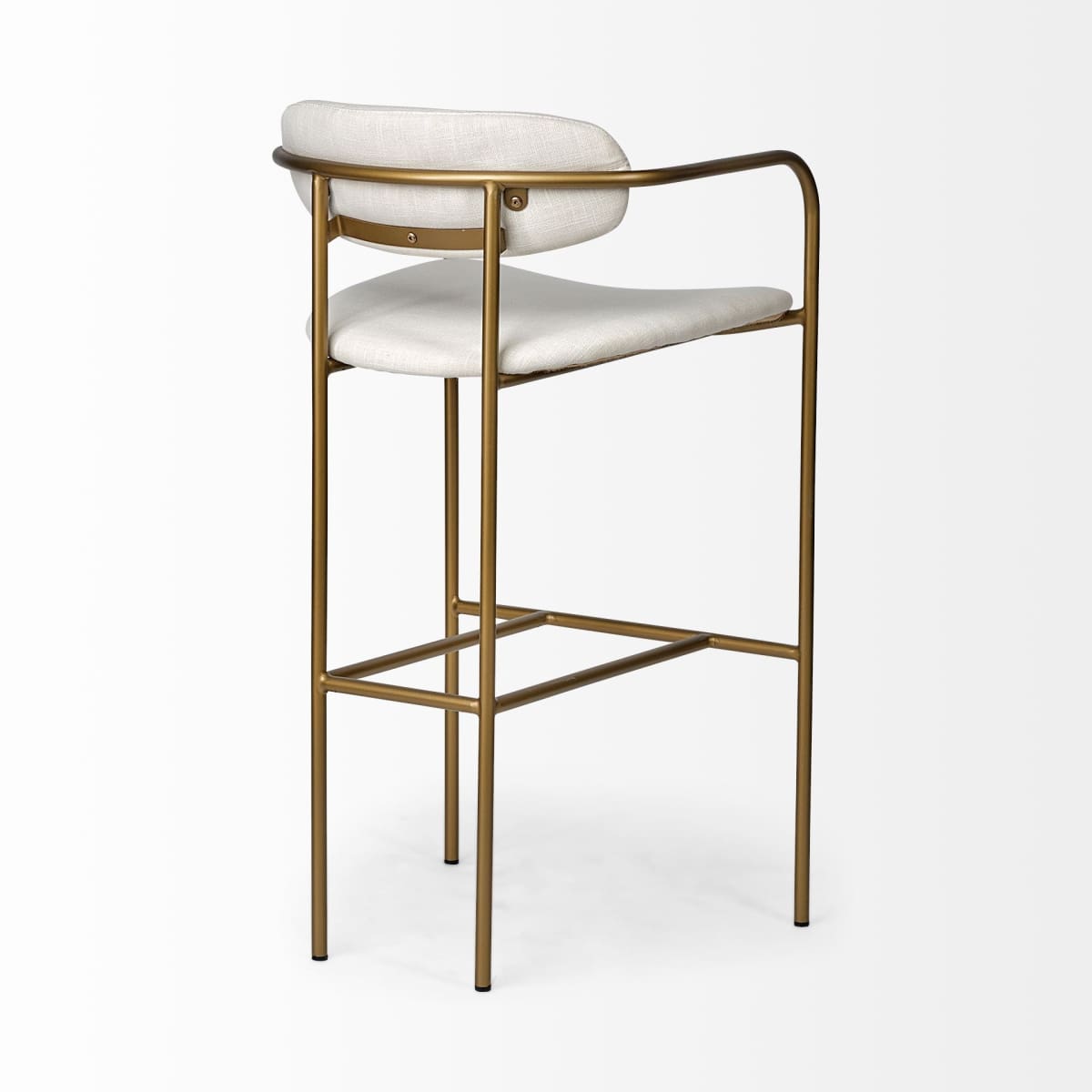 Parker Upholstered Seat Bar Counter Stool Cream Fabric | Gold Metal | Bar - bar-stools