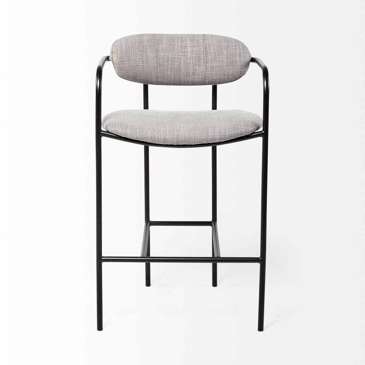 Parker Upholstered Seat Bar Counter Stool Gray Fabric | Black Metal | Counter - bar-stools