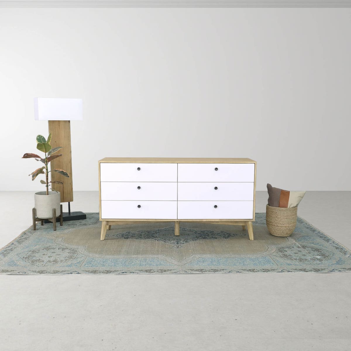 Patio Round Large Standing Pot - Cement Grey - lh-import-vases