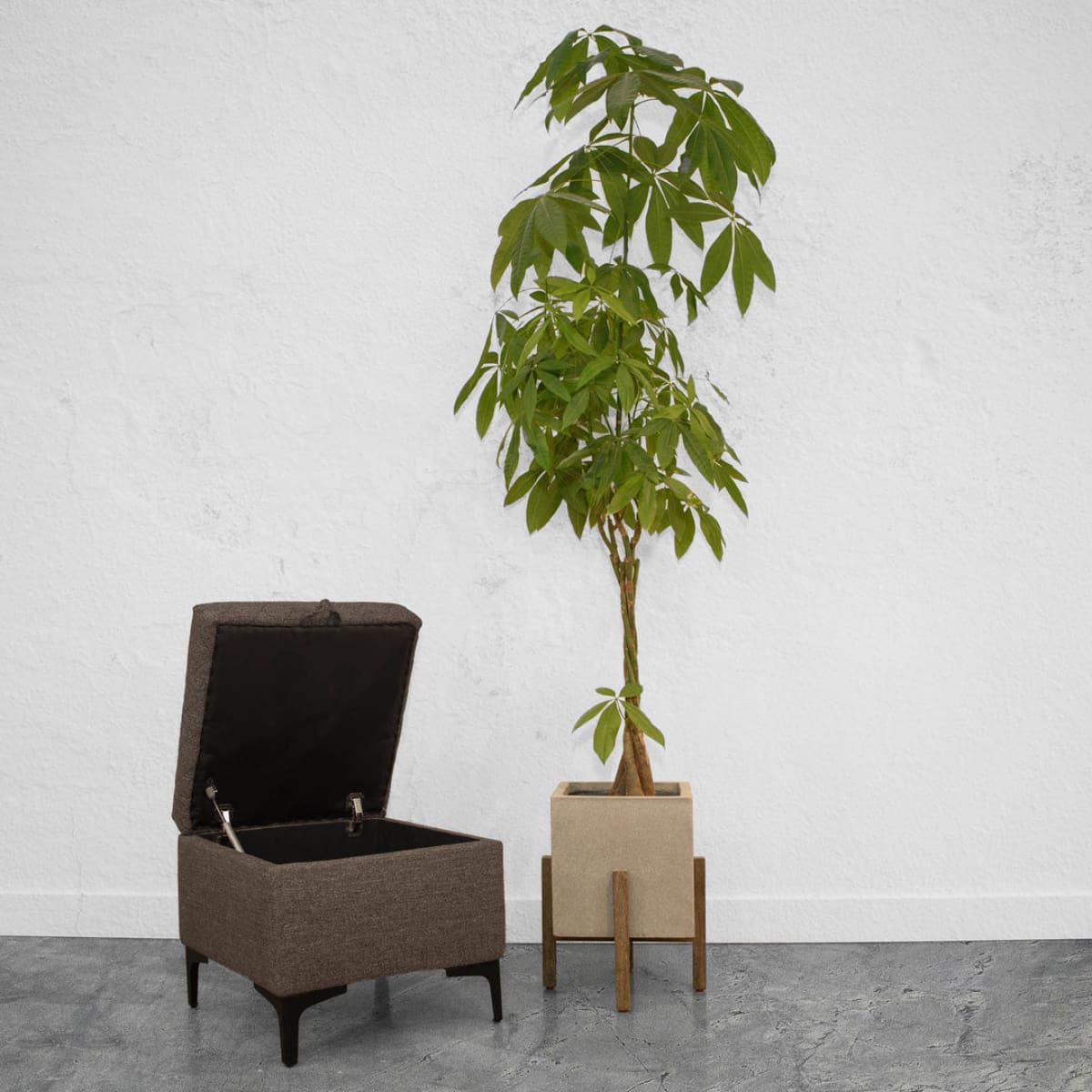 Patio Square Standing Pot - Natural Stone - lh-import-vases