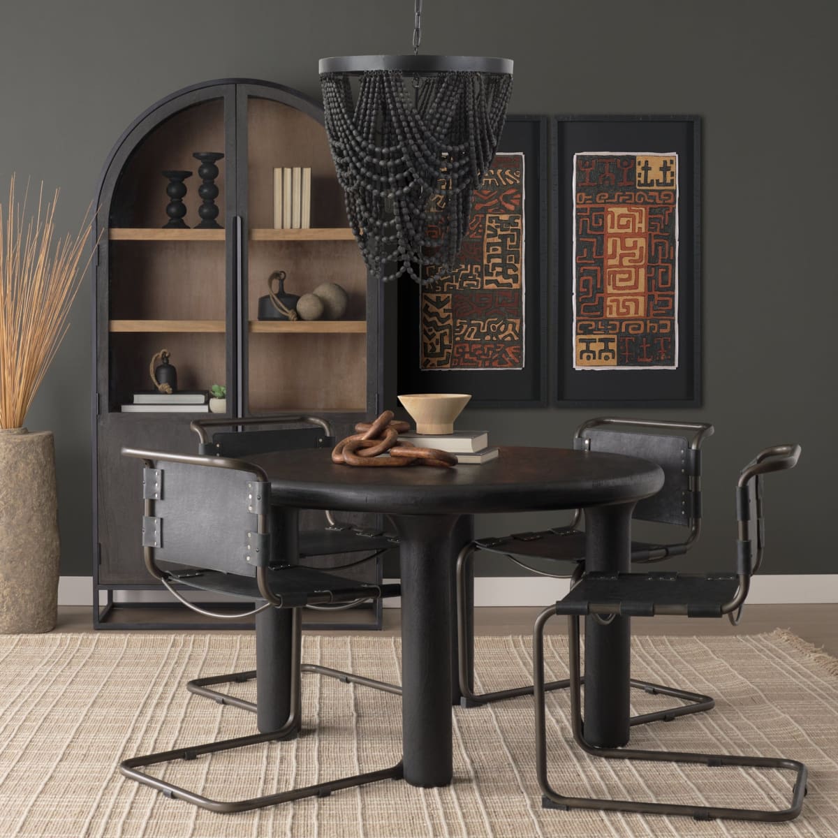 Pendra Chandelier Black Metal | Black Wood - chandeliers