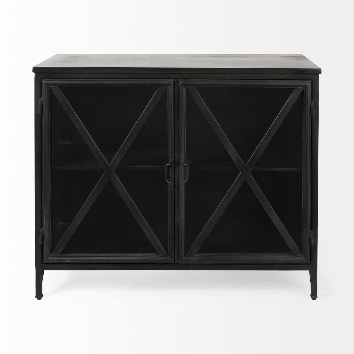 Poppy Accent Cabinet Black Metal | Glass - acc-chest-cabinets