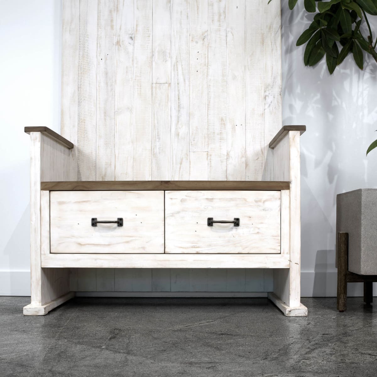 Provence Hall Bench 2 Drawer - lh-import-dining-benches