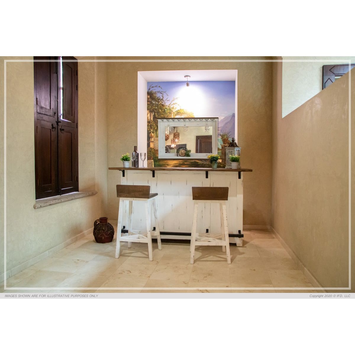 Pueblo White Bar - 76 x 26-1/2 x 42 - BAR