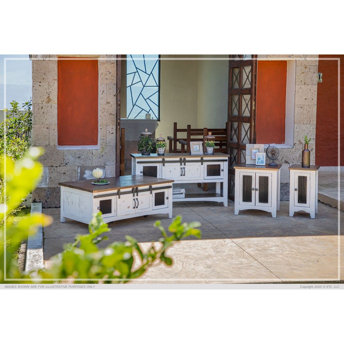 Pueblo White Coffee Table - 50 x 30-1/2 x 19-3/4 - COFFEE TABLE