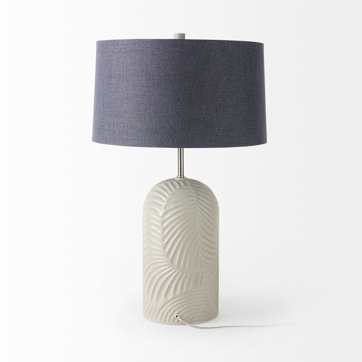 Quinn Table Lamp Beige | Navy Shade - table-lamps
