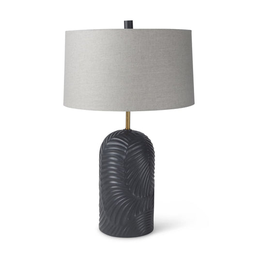 Quinn Table Lamp Navy | Beige Shade - table-lamps