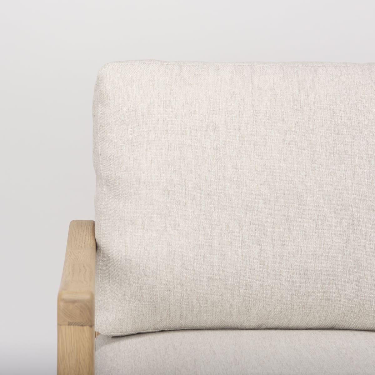 Raeleigh Upholstered Accent Chair Cream Fabric | Light Brown Wood - accent-chairs