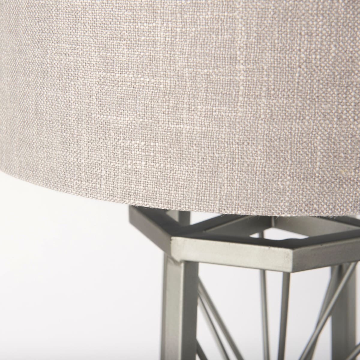 Raen Table Lamp Gray Metal | Beige Shade - table-lamps