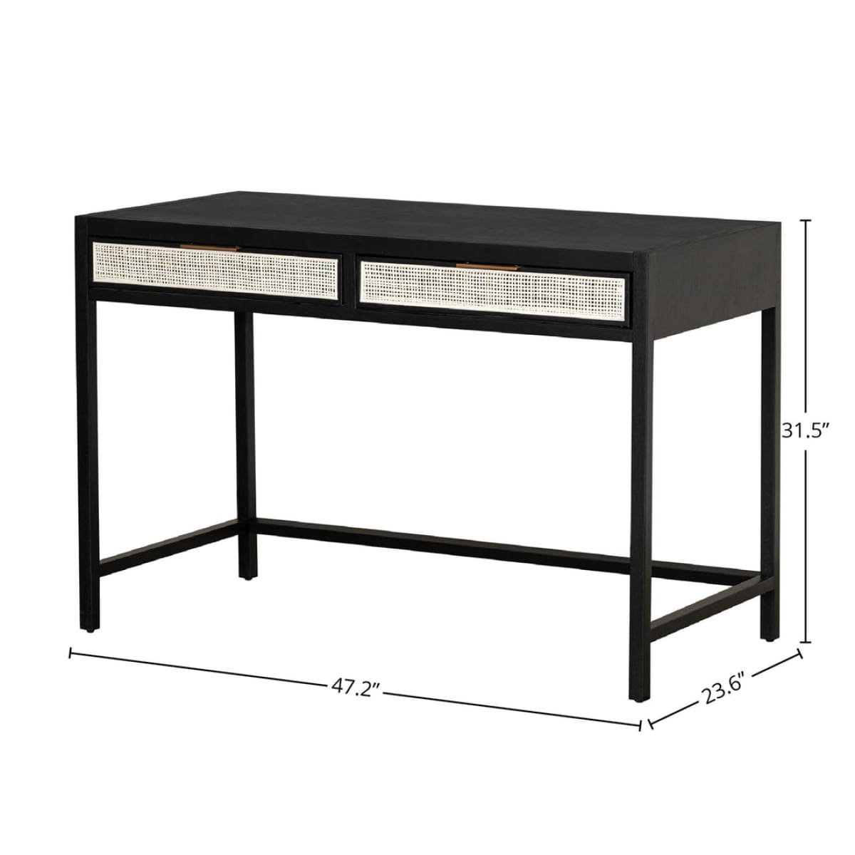 Rattan Desk - Ebony - lh-import-desks