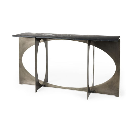 Reinhold Console Table Black Marble | Metal - console-tables