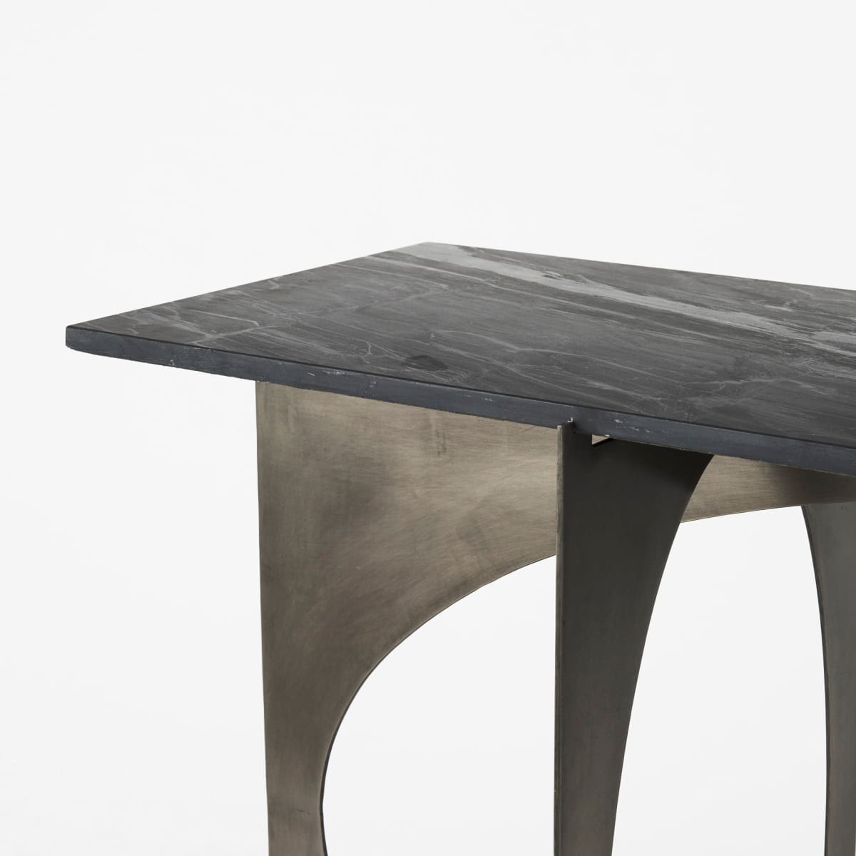 Reinhold Console Table Black Marble | Nickel Metal - console-tables