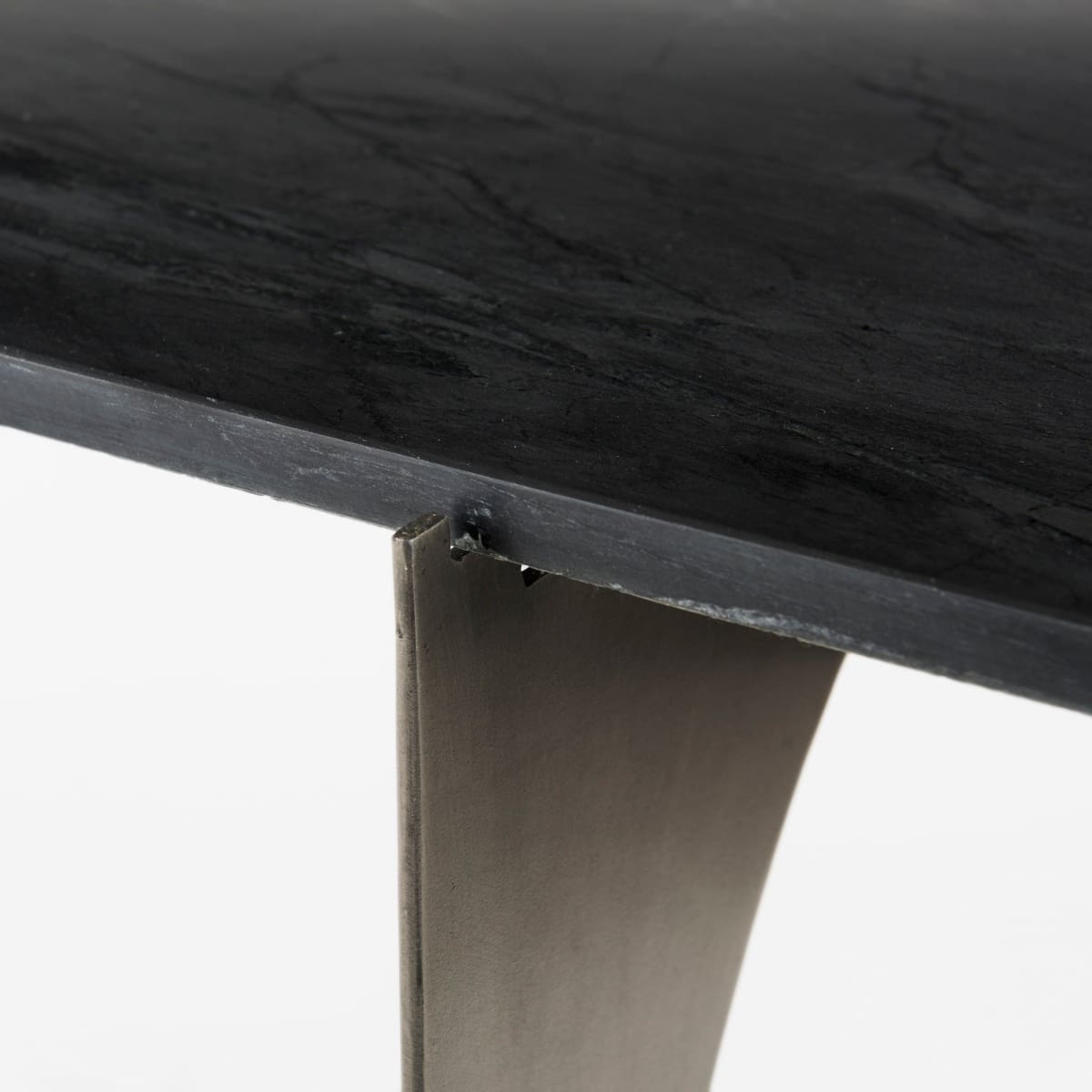 Reinhold Console Table Black Marble | Nickel Metal - console-tables