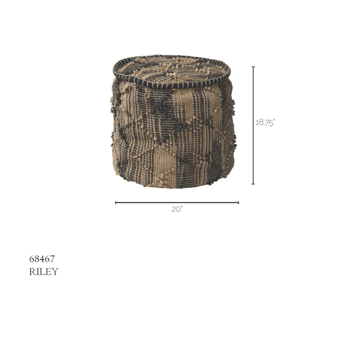 Riley Pouf Tan/Black Wool - poufs