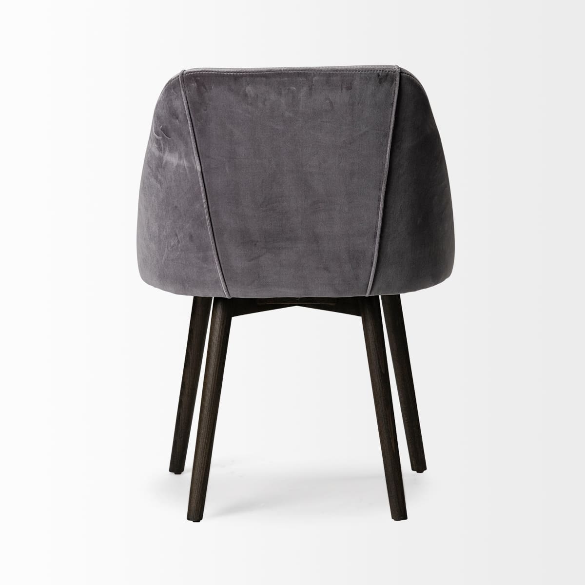 Ronald Dining Chair Gray Velvet | Black Wood (Side Chair) - dining-chairs