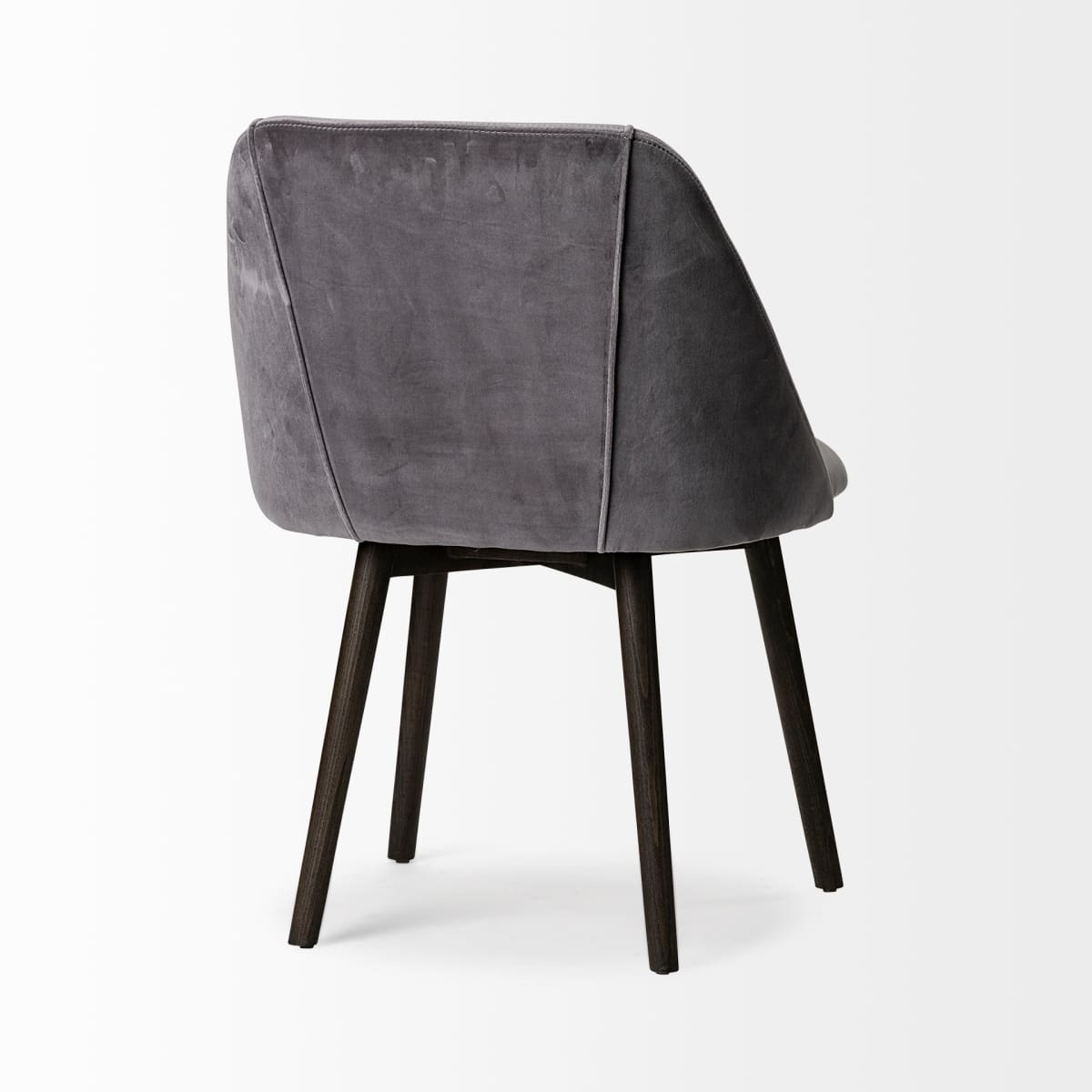 Ronald Dining Chair Gray Velvet | Black Wood (Side Chair) - dining-chairs
