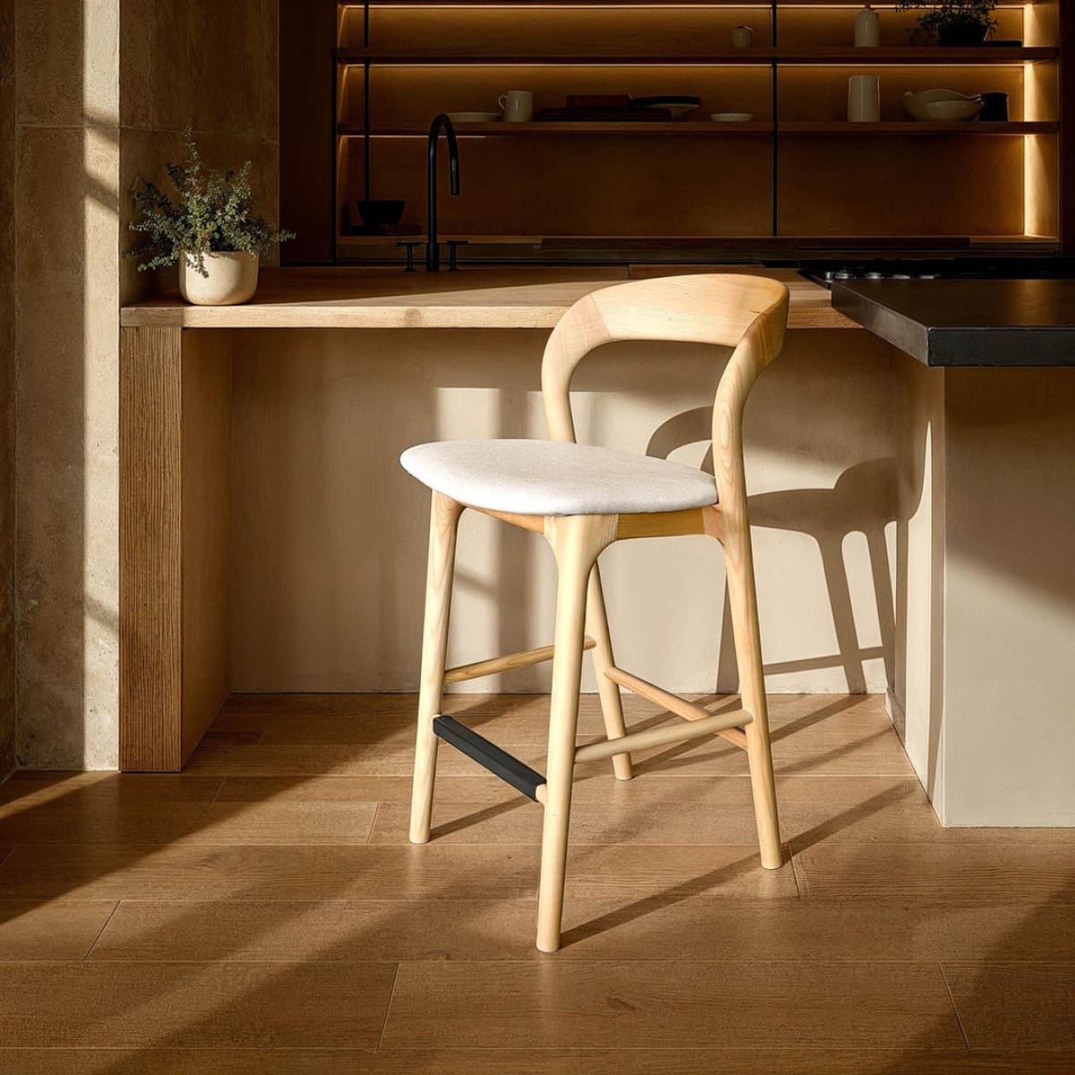 Rotondo Counter Stool - Natural Frame - lh-import-stools