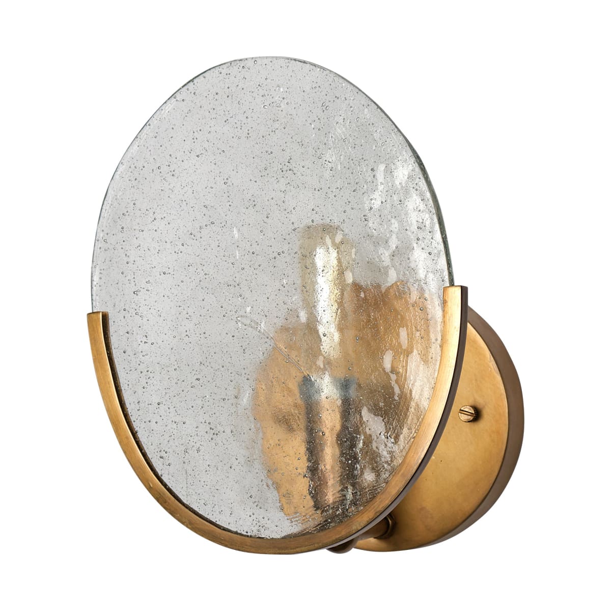 Rubeus Wall Sconce Brass Metal | Frosted Glass