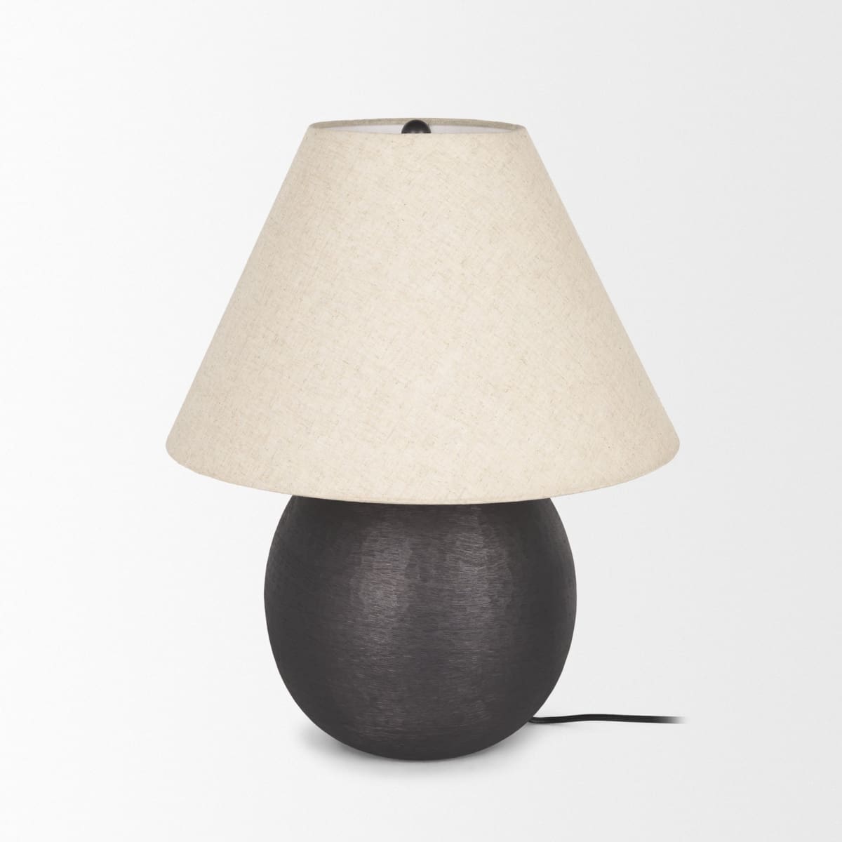 Sadiyah Table Lamp Black Metal | Natural Shade - table-lamps