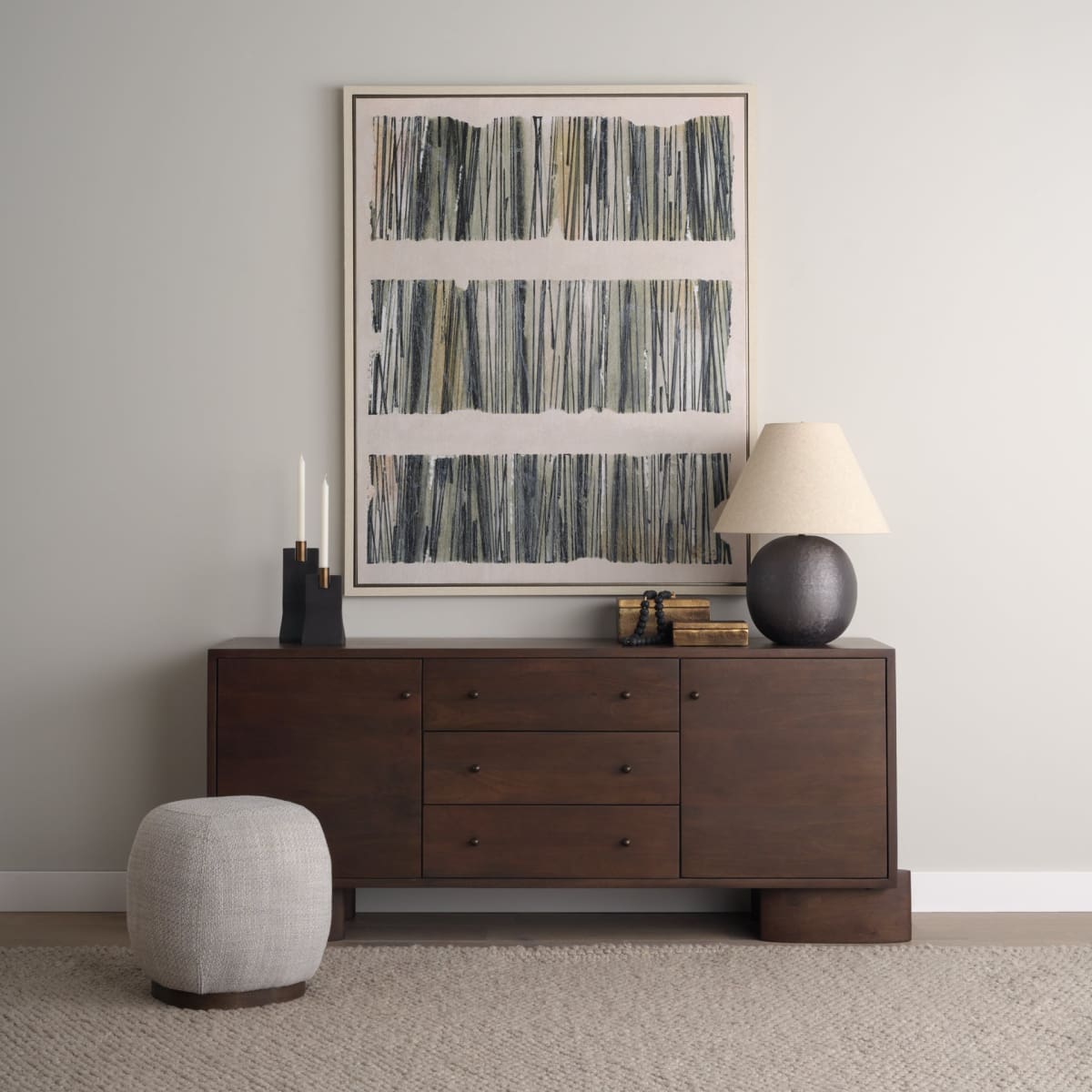 Sadiyah Table Lamp Black Metal | Natural Shade - table-lamps