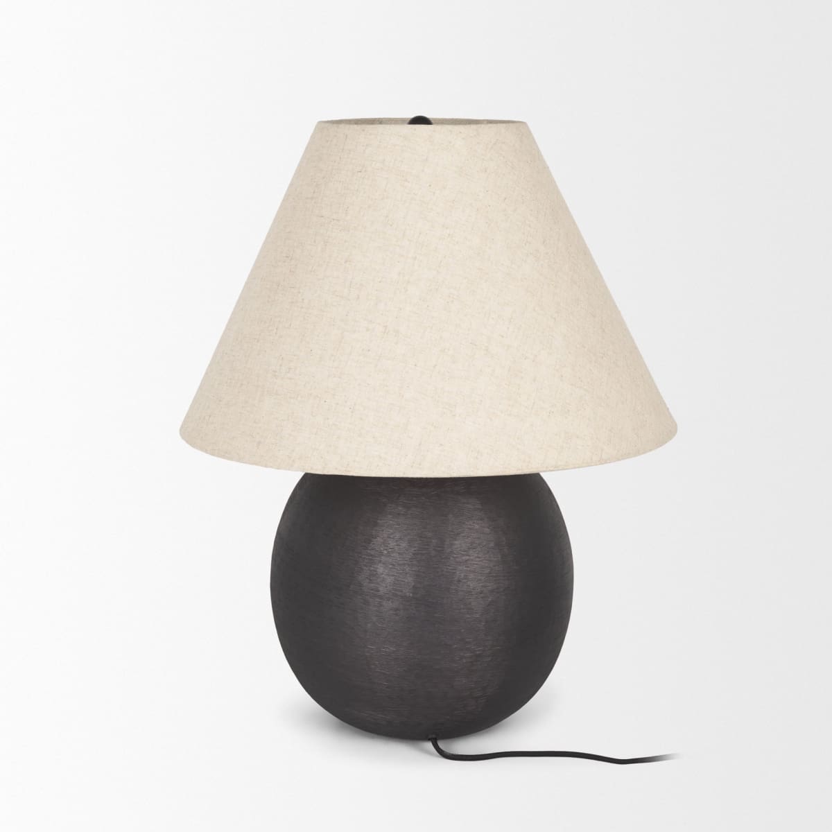 Sadiyah Table Lamp Black Metal | Natural Shade - table-lamps