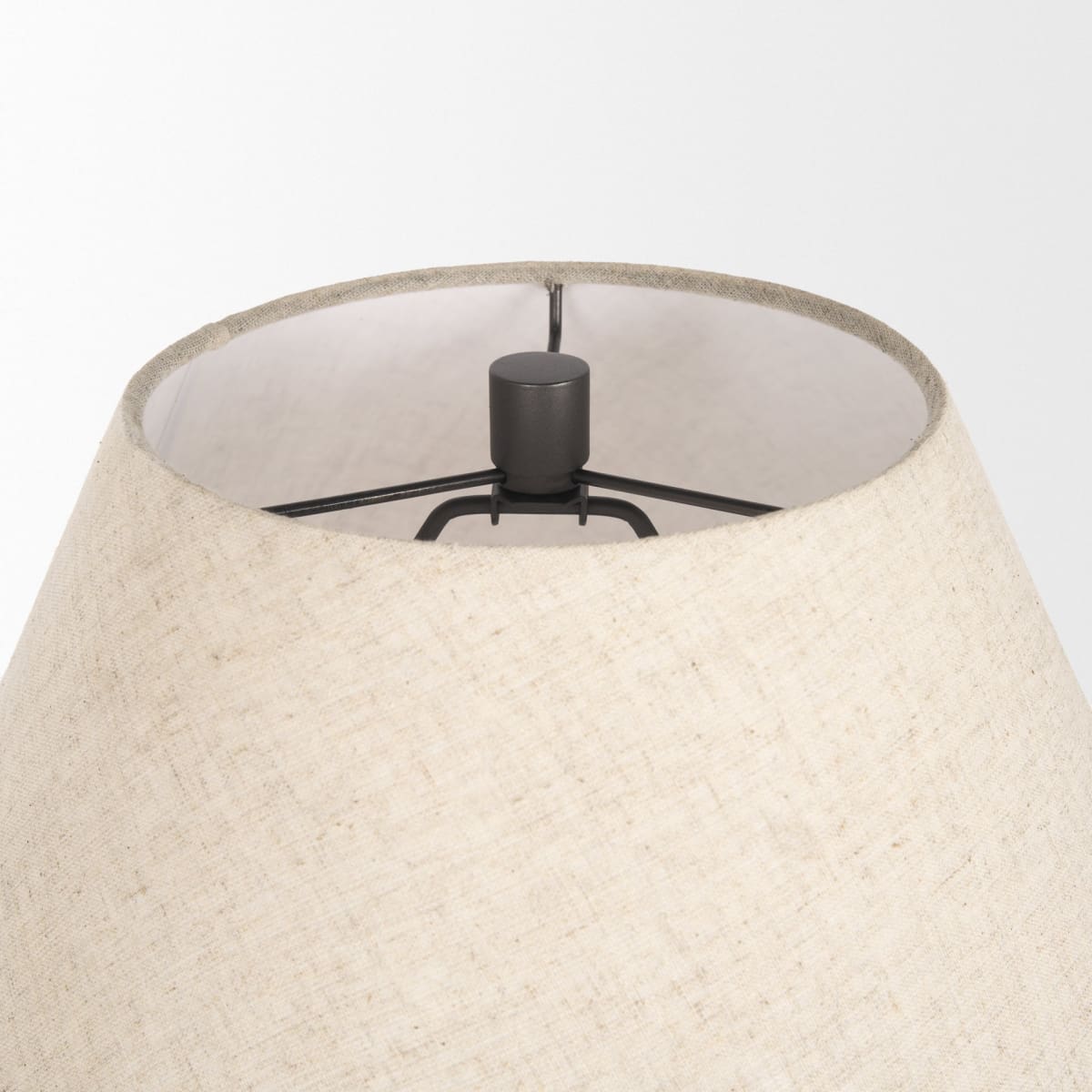 Salaah Table Lamp Black Metal | Natural Shade - table-lamps