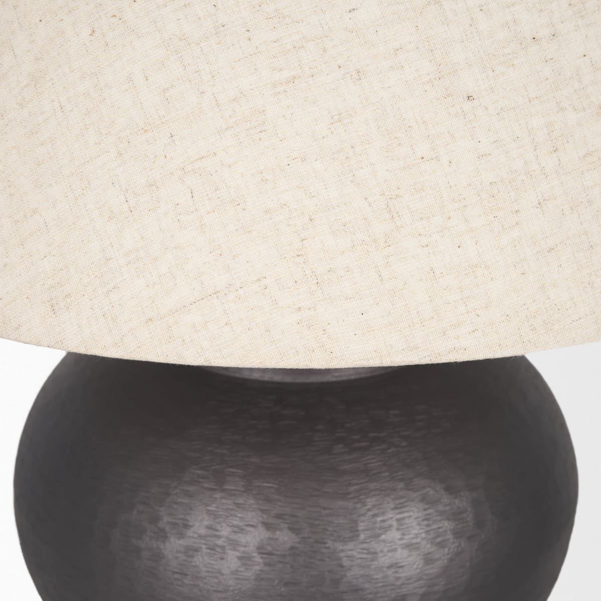 Salaah Table Lamp Black Metal | Natural Shade - table-lamps