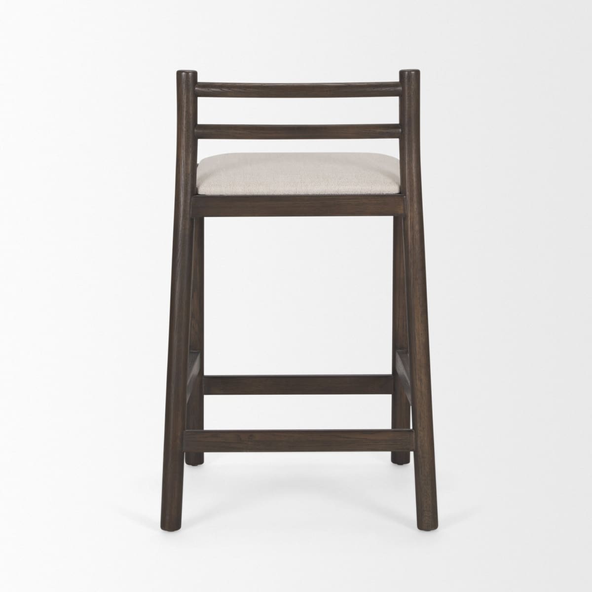 Sam Upholstered Seat Counter Stool Dark Brown Wood | Cream Fabric - bar-stools