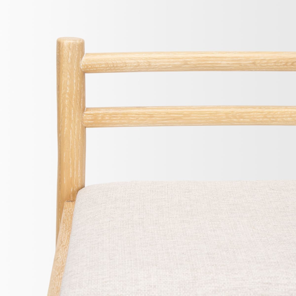 Sam Upholstered Seat Counter Stool Light Brown Wood | Beige Fabric - bar-stools