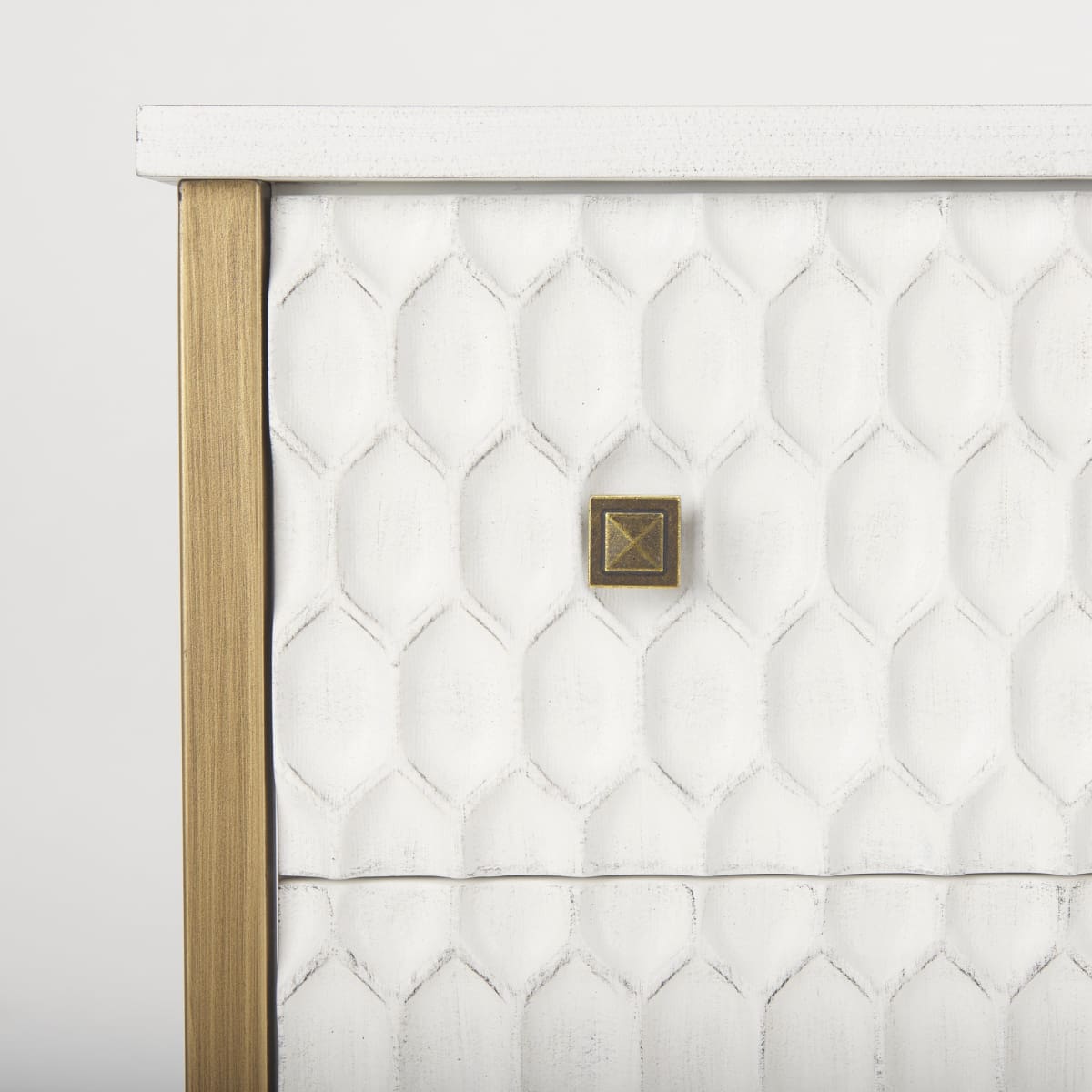 Savannah Gold Accent Cabinet 3 Drawer White | Gold Metal | 3 Drawer - acc-chest-cabinets
