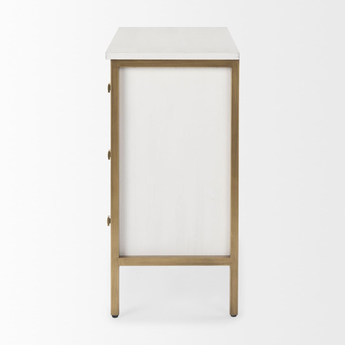 Savannah Gold Accent Cabinet 3 Drawer White | Gold Metal | 3 Drawer - acc-chest-cabinets