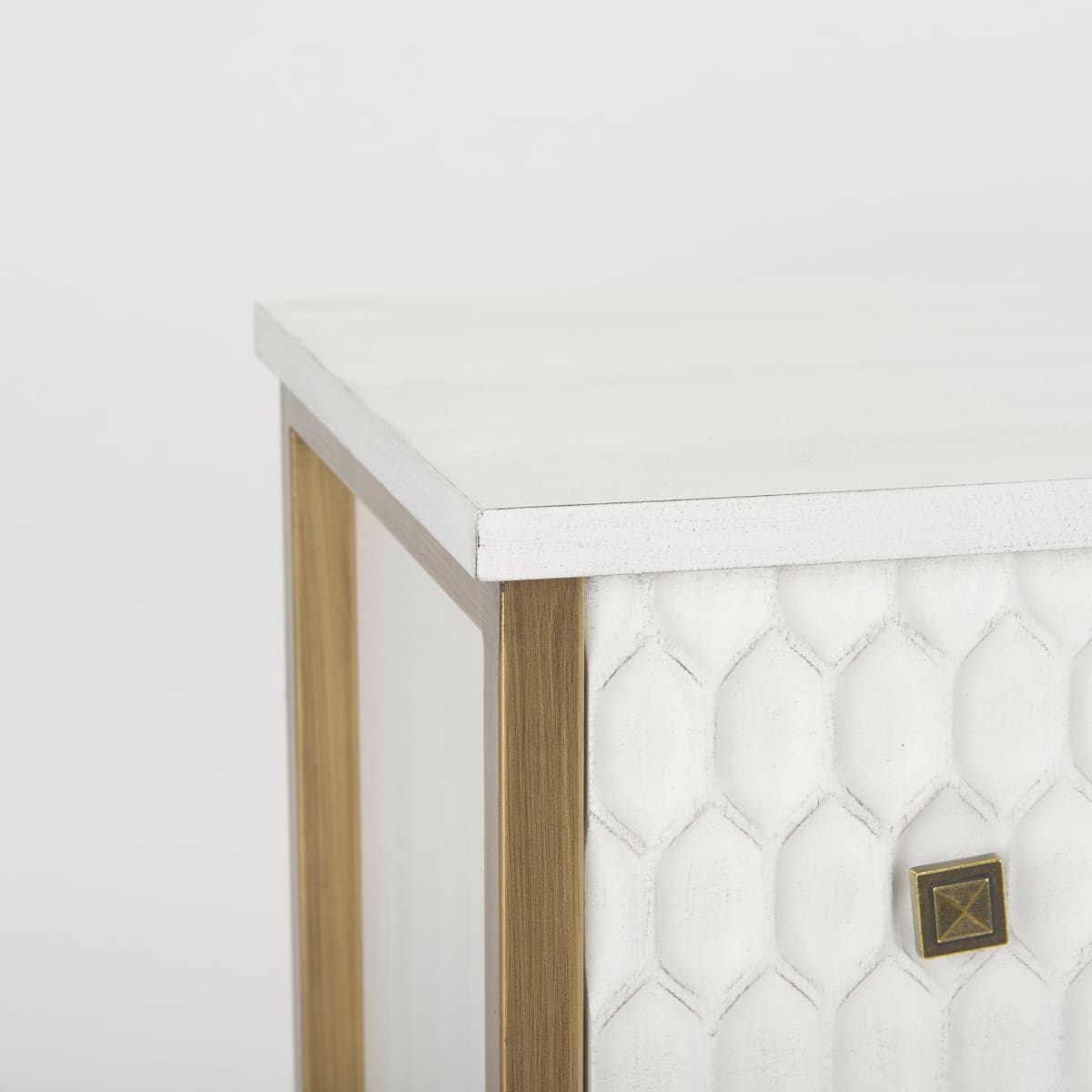 Savannah Gold Accent Cabinet 3 Drawer White | Gold Metal | 3 Drawer - acc-chest-cabinets