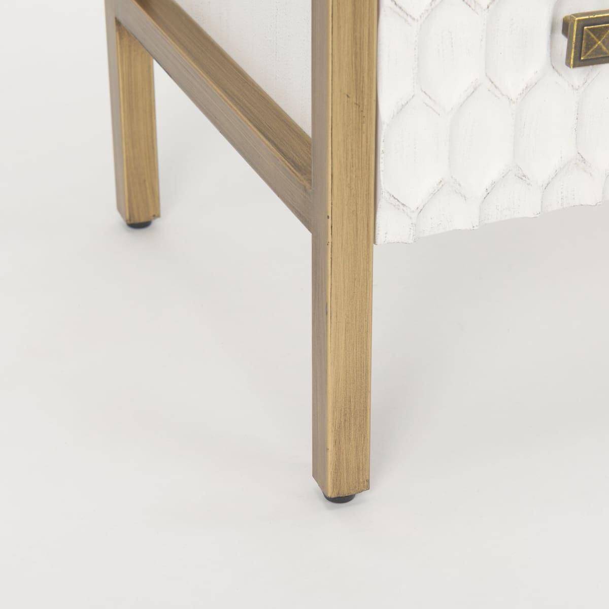 Savannah Gold Accent Cabinet 3 Drawer White | Gold Metal | 3 Drawer - acc-chest-cabinets