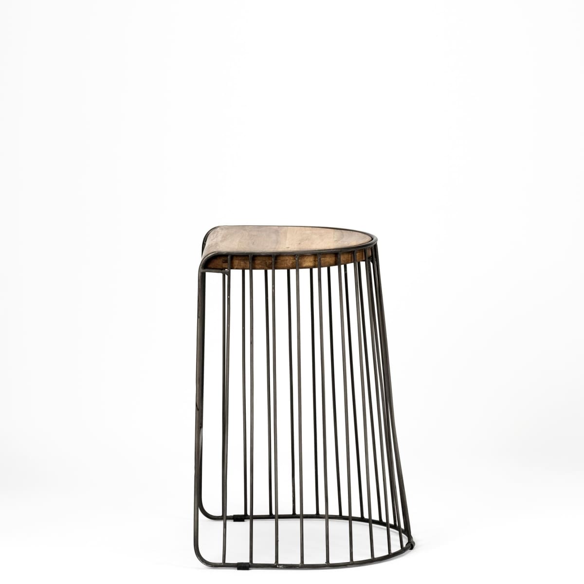 Seagram Wood Seat Bar Counter Stool Brown Wood | Black Metal | Counter - bar-stools
