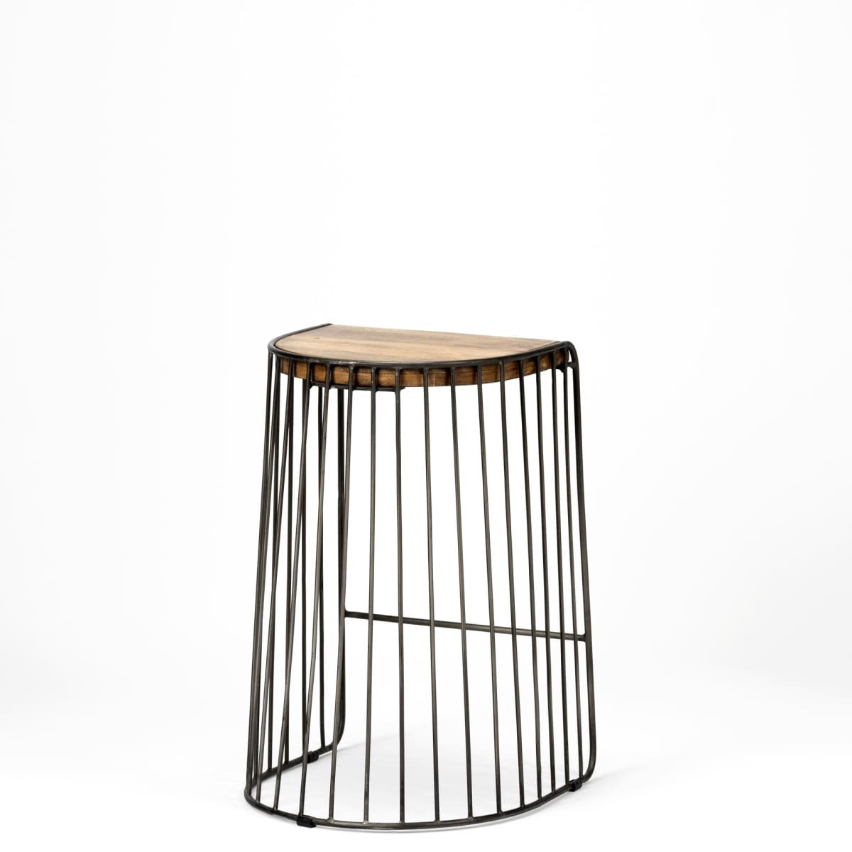 Seagram Wood Seat Bar Counter Stool Brown Wood | Black Metal | Counter - bar-stools