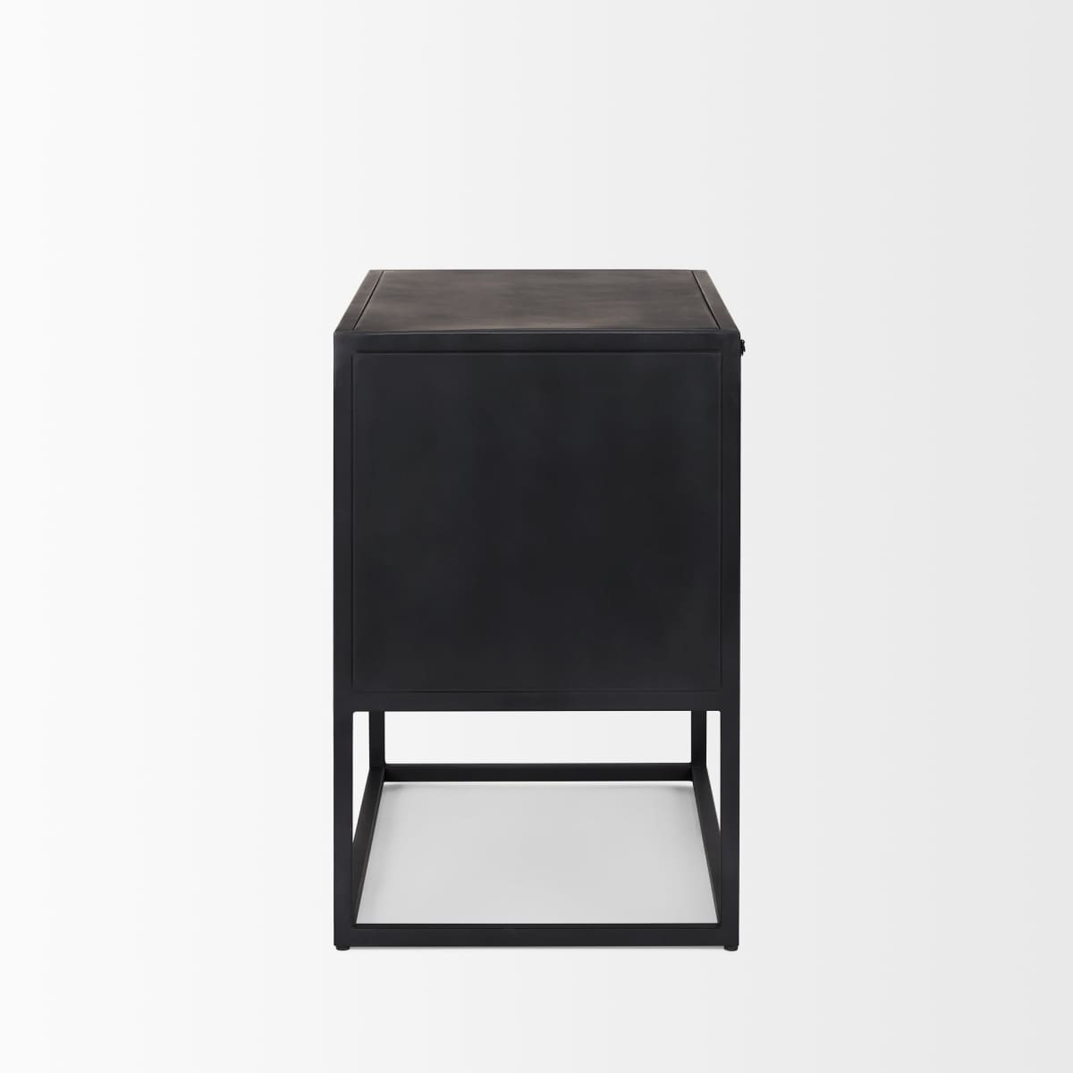 Sloan End Side Table Black & Brown Wood | Black Metal - end-and-side-tables